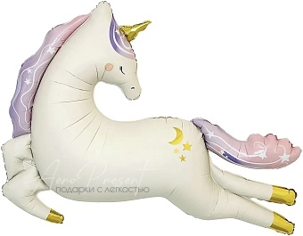 Фольгированный шар Нежный единорог, Сатин,